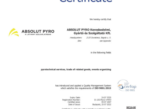 Absolut Pyro ISO 9001:2015 | 2022