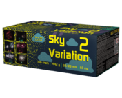 Sky Variation 2 feliratú papírkarton dobozba csomagolt összefűzött bombettatelep